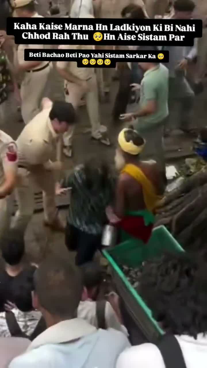 Commentary clip: police scuffle under a tarp, captioned criticism